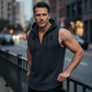 👕 50% RABATT NU! 🏋️‍♂️ Herrarnas Ärmelösa Träningshoodie Tank – V-ringad, Inbyggd Huva & Perfekt För Gym & Utomhusträning 🔥
