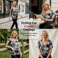 👚 60% RABATT NU! 🎨 Kvinnors Tie-Dye T-shirt – V-ringad Med Snörning, Mjuk Andningsbar Blandning & Ledig Passform – Sommar Basvara ✨