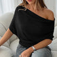 👚 50% RABATT ✨ | Asymmetrisk Topp – Bar Axel & Fladdermusärmar🎁Större rabatt under begränsad tid!