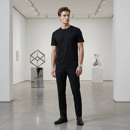 ✨ Köp 1 få 1 GRATIS🎁Klassisk T-shirt med rund hals för herr