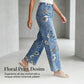 🌸 50 % RABATT NU! 🌸Blommiga Jeans med Raka Ben för Dam