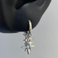 Celestial Star Dangle Hoop-örhängen – Stjärnkluster, Cubic Zircon & Galvaniserad Legering, Silver-Blå ⭐💎