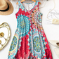 👗 50% RABATT NU!🌴 Avslappnad Ärmlös A-linje Sommarklänning – Lätt & Casual Tryck – Strand & Picknick Essential 🍹