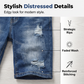 👖 BÄST PRIS – 50 % RABATT I BEGRÄNSAD TID! ✨ Herrarnas slitna jeansshorts – edgy, andningsbara, casual 🌊