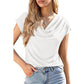 👚 60% RABATT NU! 🌊 Damtröja med Vattenfallsringning – Mjukt Blandtyg, Eleganta Kapärmar & Feminin Stil – Perfekt För Dag Eller Kväll ✨