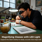 🔬 50% RABATT NU! 🔍 Precision LED förstoringsglasögon – Utbytbara linser & handsfree – Perfekt för prylfix, lödning eller smyckestillverkning – skonsamt för ögonen vid närarbete 🛠️