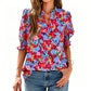 👚 50% RABATT NU! 🌸 Women's Casual Floral Shirt – Kortärmad, Lättvikt & Vårredo – Andningsbar, Lättskött, Vardagscharm ☁️