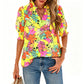 👚 50% RABATT NU! 🌸 Women's Casual Floral Shirt – Kortärmad, Lättvikt & Vårredo – Andningsbar, Lättskött, Vardagscharm ☁️