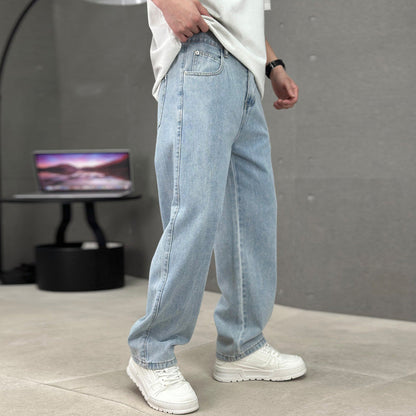 👖 TIDSBEGRÄNSAT 60% RABATT! ✨ Herr Avslappnad Passform Raka Ben Byxor – Klassiska Fickor, Allsidiga, Bekväma 🧵