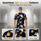 Herr T-shirt med 3D Geometriskt Tryck och Rund Hals