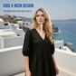 👗🌸 Avslappnad V-ringad puffärmklänning
