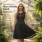 Dam Sommar Plus Size Polka Dot Ärmlös Midi Klänning