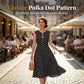 Dam Sommar Plus Size Polka Dot Ärmlös Midi Klänning