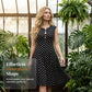 Dam Sommar Plus Size Polka Dot Ärmlös Midi Klänning