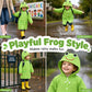 🐸 50% RABATT!☔️  Barnregnponcho i Grodstil