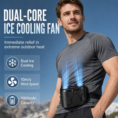 ❄️Portable Waist Clip Fan with Dual-Core Ice Cooling