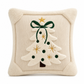 🎄50% RABATT🧸Broderad Julgransformad Kuddfodral med Rosett 45x45cm, fin juldekoration till hemmet✨